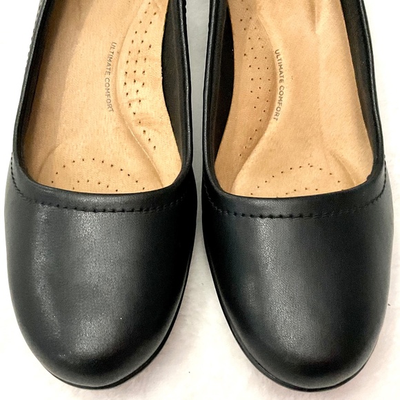 Clarks Black Ultimate Collection Emily Ruby Block-Heel Comfort Pumps size 9M - Picture 4 of 12